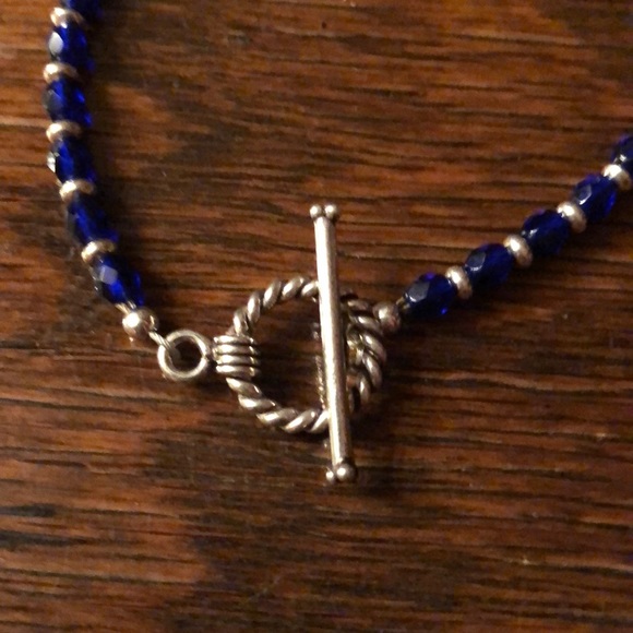 !!SOLD!!  Sterling Silver and cobalt blue bracelet - Picture 3 of 3